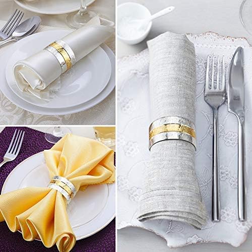 Accmor Metal Gold Round Napkin Rings Set of 4