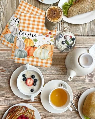 Vibrant Fall Plaid Kitchen Towels 3-Pack