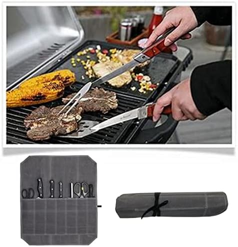 Wailedicop Waxed Canvas Cutlery Cover Chef Knife Roll Pouch Kitchen Cooking Tool Organizer
