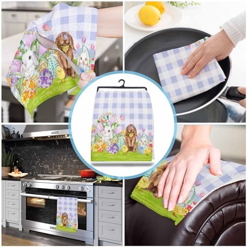 ZOE GARDEN Easter Basket Bunny Kitchen Towels