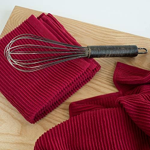 Now Designs Ripple Kitchen Towel Set of 2 Carmine