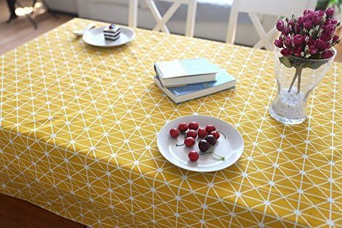 MEIORo Tablecloth Yellow 55x98 inch