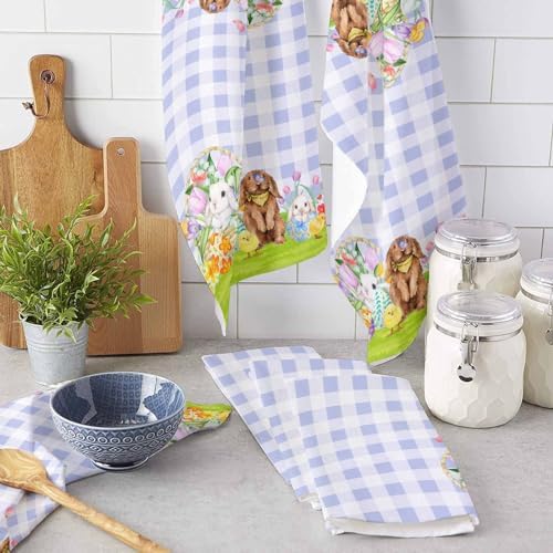 ZOE GARDEN Easter Basket Bunny Kitchen Towels