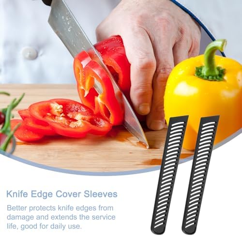 Uxcell 2Pcs Knife Cover Sleeves Black Universal Blade Edge Protector