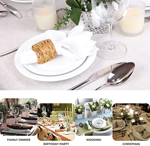 Eco-Friendly Napkin Rings WITH 20 Woven Hyacinth Napkins