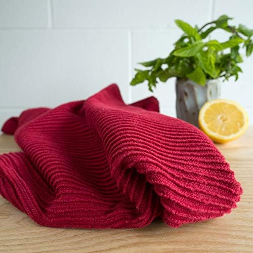 Now Designs Ripple Kitchen Towel Set of 2 Carmine