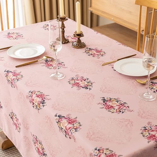 Stunning Pink Floral Tablecloth