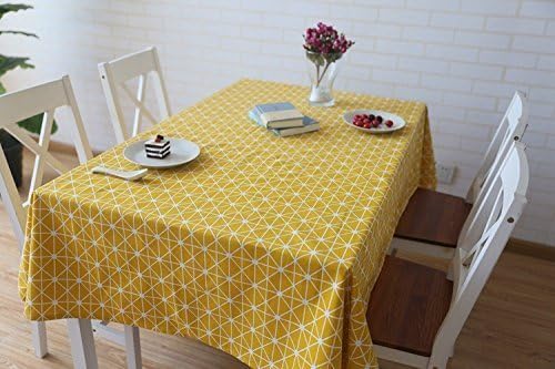 MEIORo Tablecloth Yellow 55x98 inch