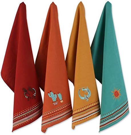 DII Southwest Hacienda Stripe Dishtowel Set 18x28 Assorted 4 Piece