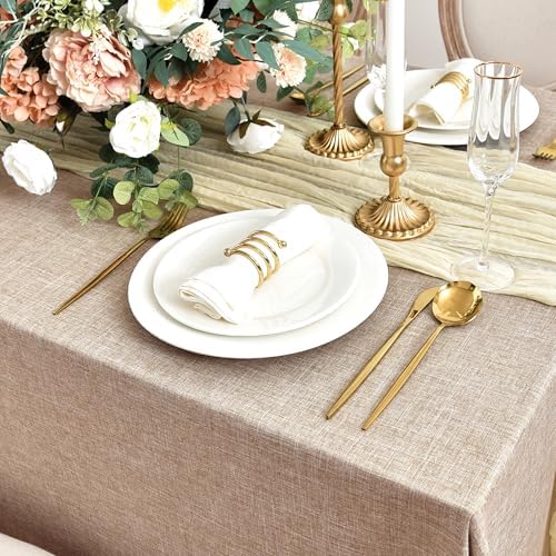 Compact Elegant Fitable Linen Tablecloth for Stain-Resistant Use