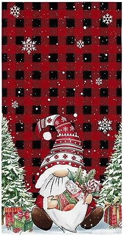 18x28 Red Black Gnomes Pine Tree Kitchen Towels