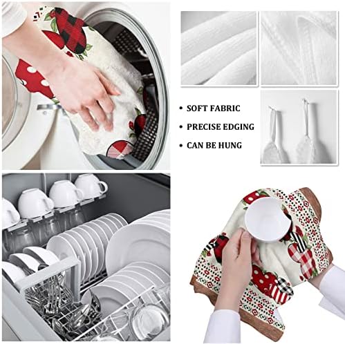 Stylish Heart Kitchen Towels Set for Durable Cleaning Cooking