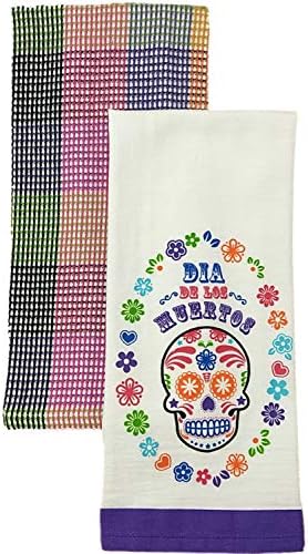 Celebrate Halloween Day of the Dead Skull Kitchen Towel Set
