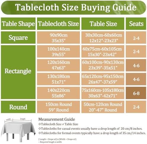 Durable Beautiful 55x102 Tablecloth Set for Dining picnics