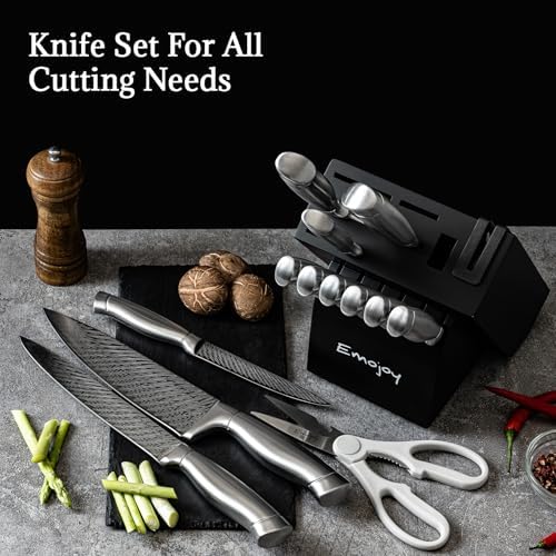 Perfect 15-Piece Knife Set with Block for Home Kitchen