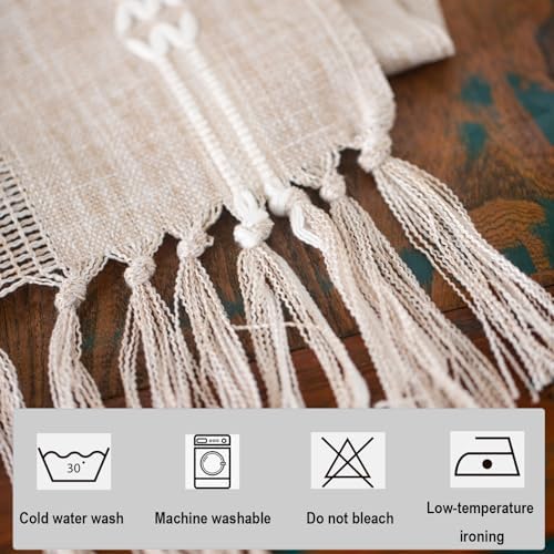 Hpxrom Rustic Braided Linen Table Runner