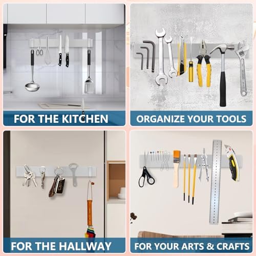 16-Inch Stainless Steel Magnetic Knife Strips Secure Kitchen Organizing Solution