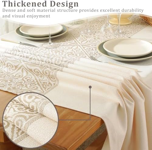 55x87 inch waterproof tableclothSolaverano cotton linenextra softDurable for diningkitchenhome