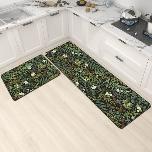Botanical Kitchen Rugs Set of 2