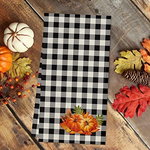 ZOE GARDEN Buffalo Plaid Black Kitchen Towels
