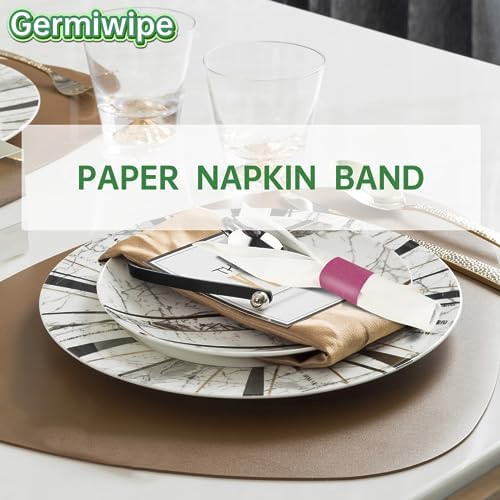 Germiwipe Silver Napkin Rings Burgundy 500-Pack