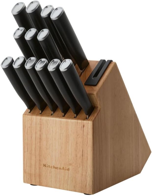 KitchenAid Classic Step Knife Block Set with Built-In Sharpener