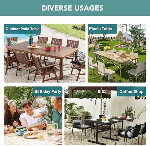 LUSHVIDA Outdoor Tablecloth with Umbrella - Durable and Water-Resistant