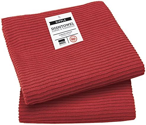 Now Designs Ripple Kitchen Towel Set of 2 Carmine