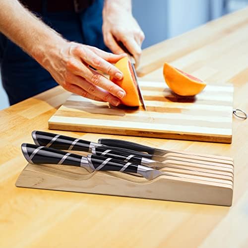 RedCall Kitchen Knife Holder for Drawer Solid Wood Universal Knife Block