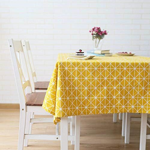 MEIORo Tablecloth Yellow 55x98 inch