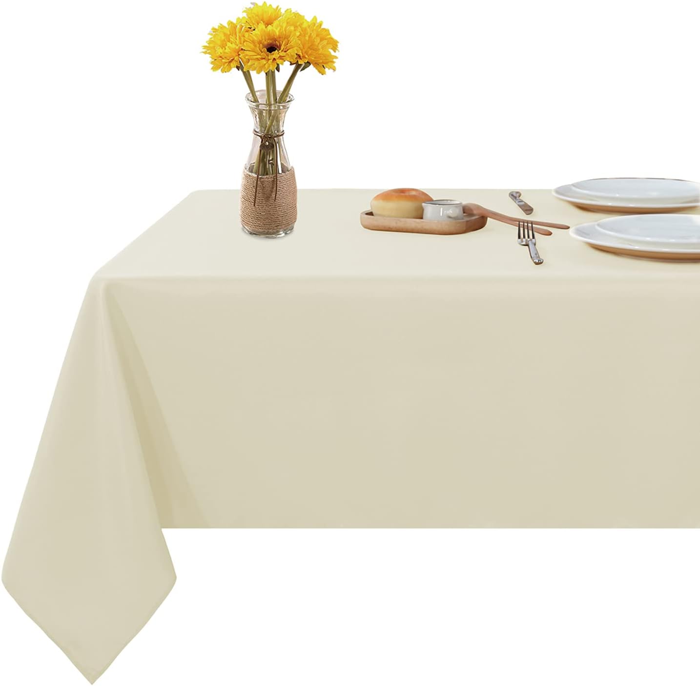 Durable 70x120 Inch Tablecloth for Dining Parties and Camping Ivory