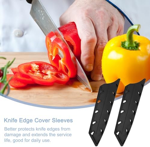 Uxcell 2Pcs Knife Edge Guards for 75 Chef Knife Black