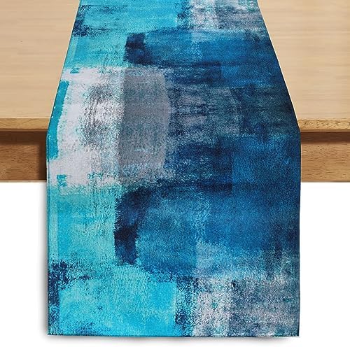 Winotic Delight Table Runner Turquoise Art Design 13x90 inches