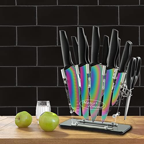 Marco Almond 14-Piece Rainbow Knife Block Set