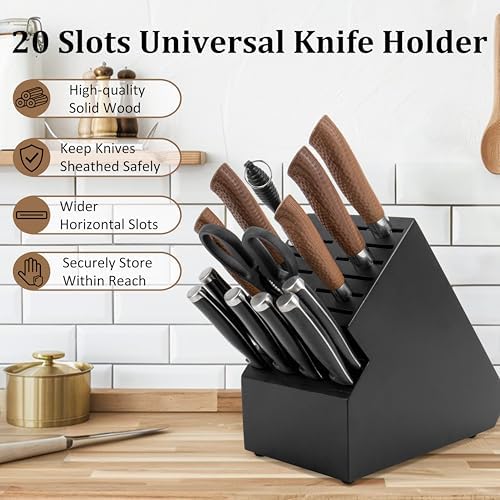 20 Slot Knife Block Storage with Extra Slots