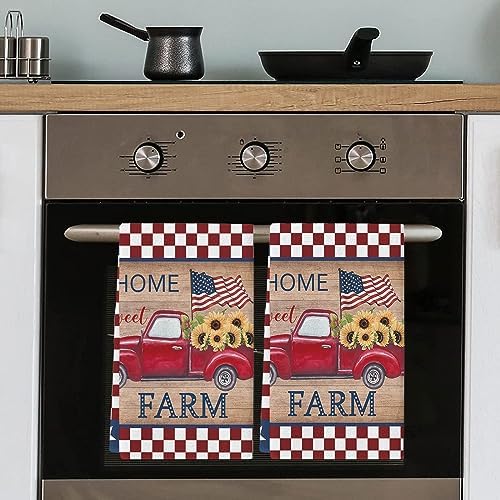 Sunflower Plaid Reusable Washable Kitchen Towel