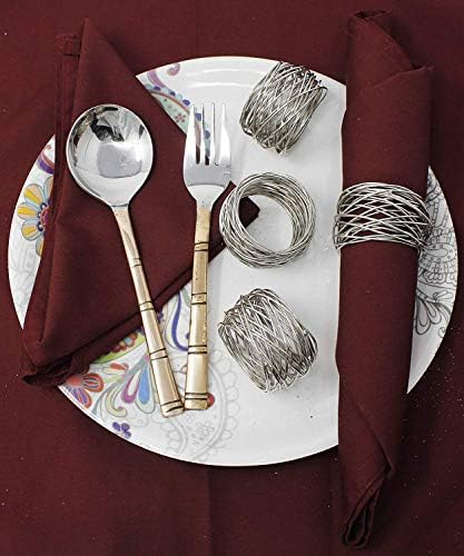 Kaizen Casa Handmade Round Mesh Napkin Rings Holder Set of 6