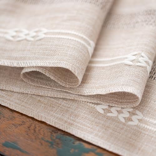 Hpxrom Rustic Braided Linen Table Runner