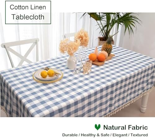 Midsummer Breeze farmhouse checkered tablecloth