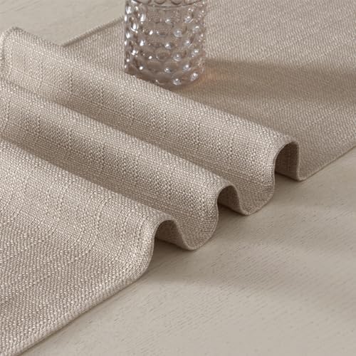 Waterproof Linen Style Runner 14x118 Beige