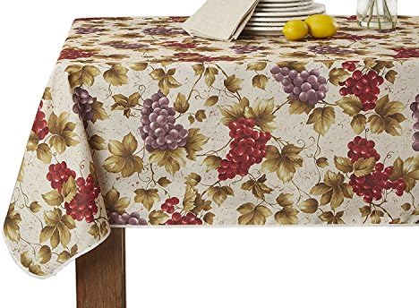 Violet Linen European Vineyard Tablecloth Beige 60x102