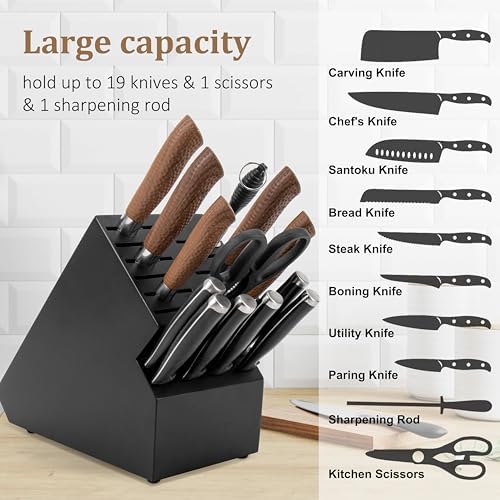 20 Slot Knife Block Storage with Extra Slots