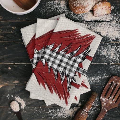 ZOE GARDEN Christmas Tree Checkered Kitchen Towel 18x28