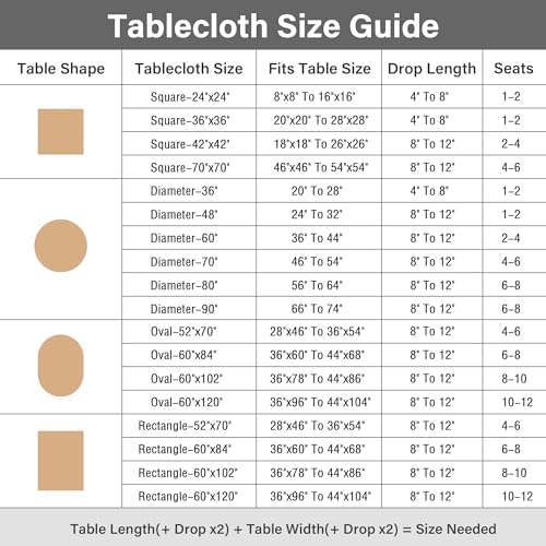 Newisher 24x24 inch Rustic Linen Tablecloth