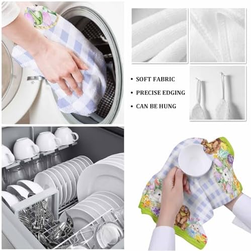 ZOE GARDEN Easter Basket Bunny Kitchen Towels