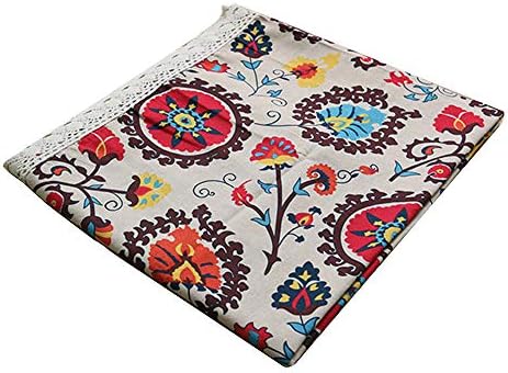 Aothpher Boho Floral Jacquard Tablecloth 54x54 Inches