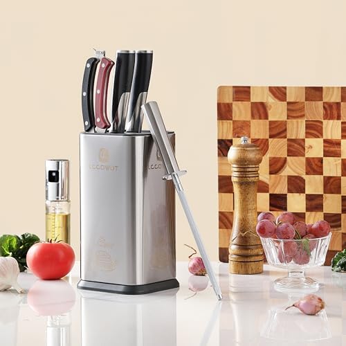Lccowot Space-Saving Stainless Steel Knife Block