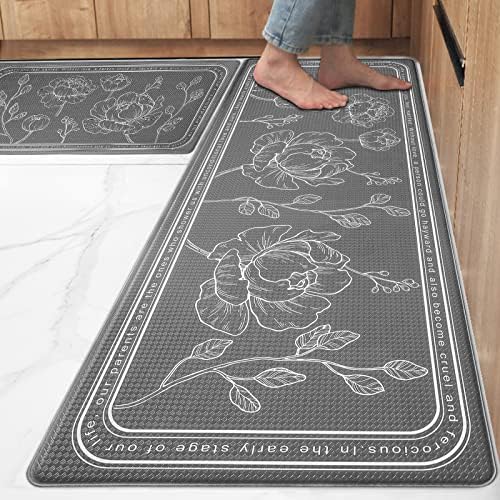 Anti-Fatigue Kitchen Mat Set for Standing waterproof cushioned rug