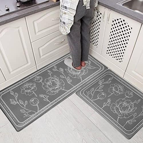 Anti-Fatigue Kitchen Mat Set for Standing waterproof cushioned rug