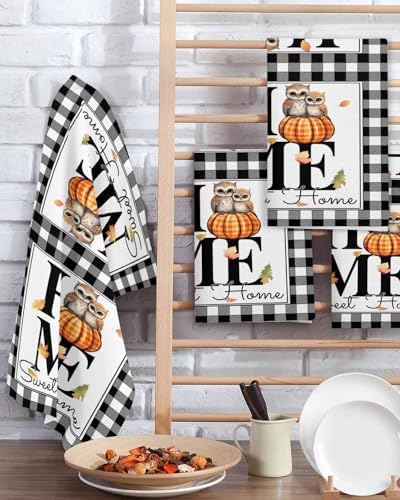 Habtucy 3-Piece Hand Towels Set Waffle Weave Microfiber Black